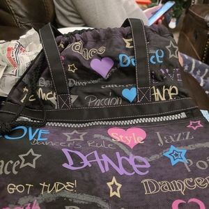 Danshuz Womens Girls Purple Front Zipper Dance Attitude Tote Bag